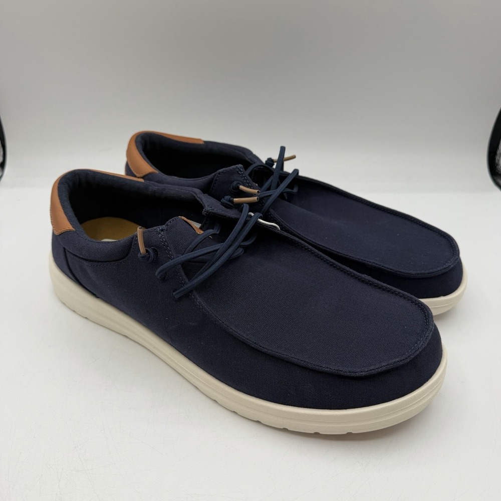 Hey Dude Paul Canvas Shoes Mens Sz 13 Navy Blazer Slip On Loafers 43151-4UC NWT